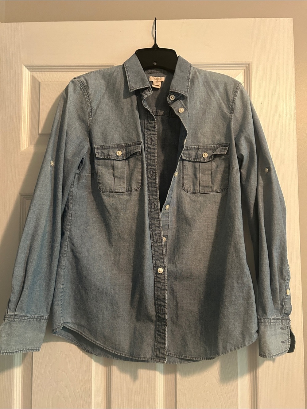 J CREW Blue Denim Button-Down Shirt size XS